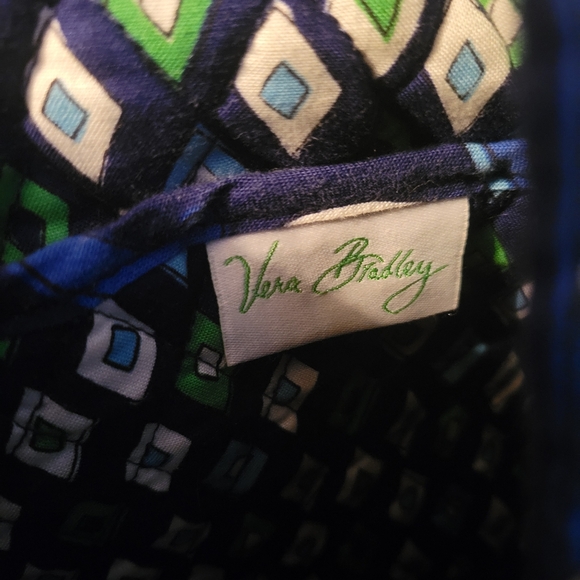 Vera Bradley Tote Shoulder Bag Purse, Mediterranean Blue (Retired) With Wallet - Picture 9 of 9